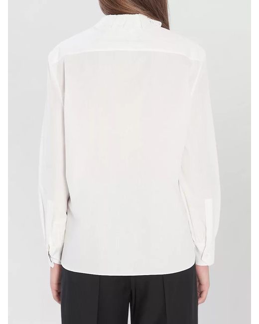 Saint Laurent White Cotton Long-Sleeve Shirt
