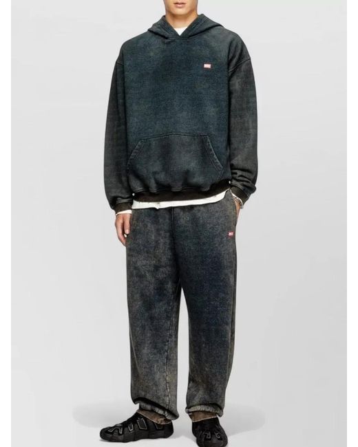 DIESEL Green Hooded Sweatshirt Kai Kangaroo Pocket for men