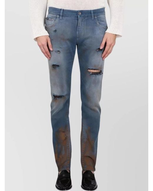 Dolce & Gabbana Blue Denim Skinny Jeans for men