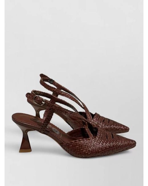 LA ROSE Brown Moritz Pumps Buckle Detail Pointed Toe