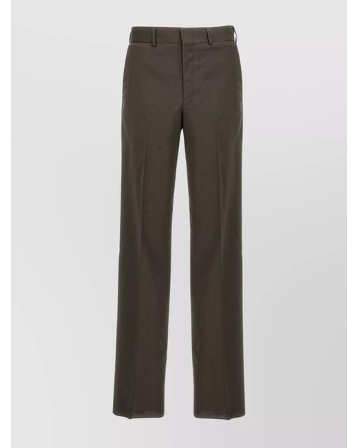 Fendi Gray Wool Regular-Fit Trousers for men