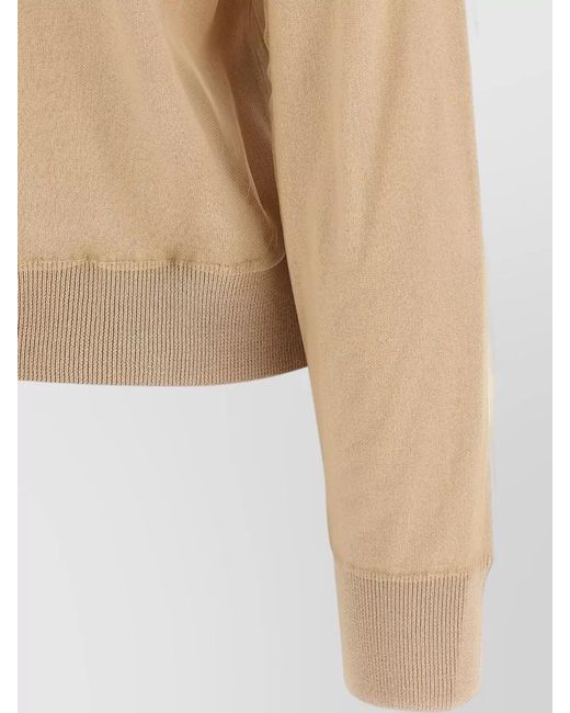 Fabiana Filippi Natural Tulle Knit Cardigan Long Sleeve Design