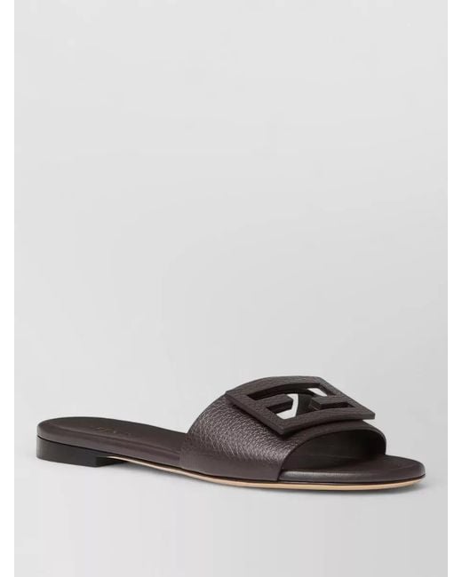 Fendi Multicolor Baguette Motif Slides Flat Sole Design