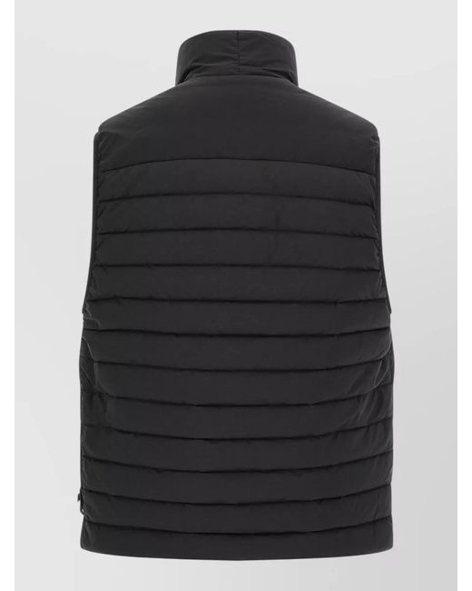 Stone Island Black G100011 High Collar Padded Vest Pockets for men