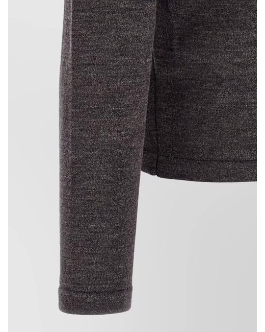 Lemaire Gray Wool Polo Knit Long Sleeve Shirt for men