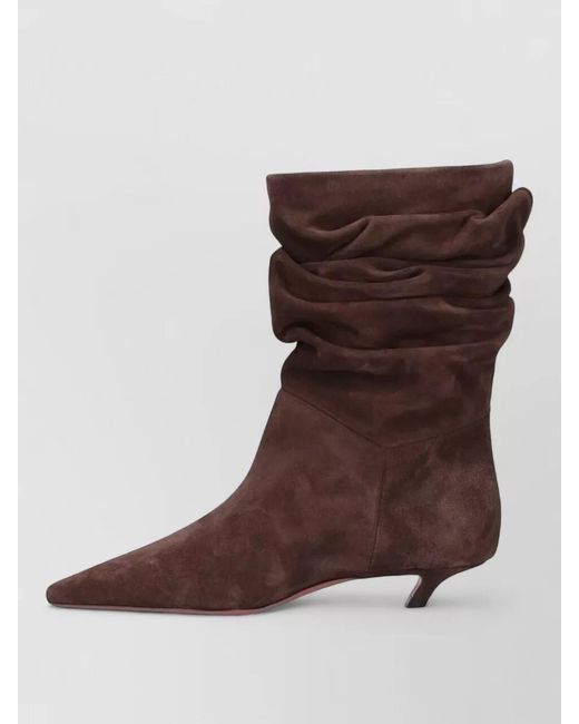 AMINA MUADDI Brown Suede Leather Ankle Boots