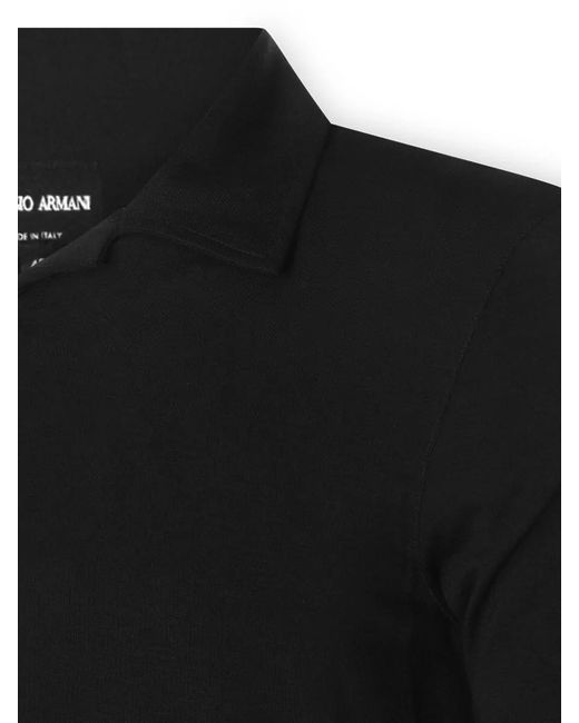 Giorgio Armani Black Polo Shirt Short Sleeves Regular Fit for men