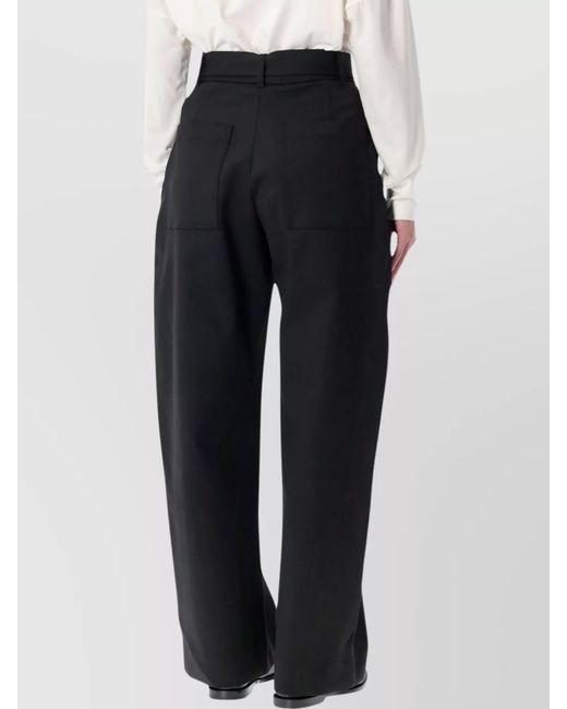 Studio Nicholson Blue Belted Wide-Leg Trousers