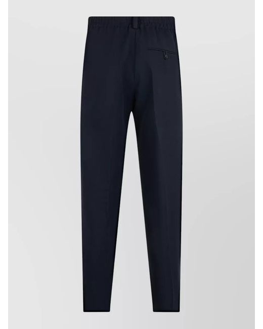 Jacquemus Blue Tailored Straight Leg Trousers Crease Detail for men