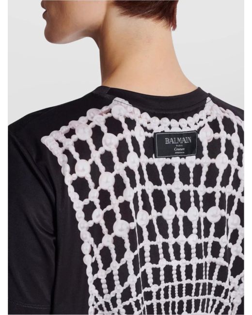 Balmain Black Printed Short-Sleeve T-Shirt