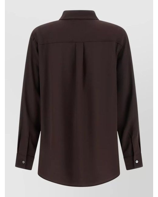 P.A.R.O.S.H. Black Sweet26 Shirt Long Sleeves Rounded Hem