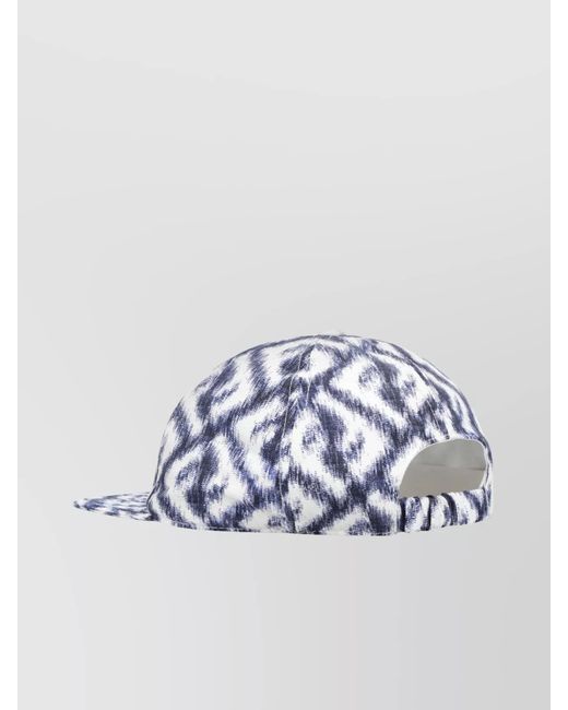 Fendi Blue Silk Logo Print Baseball Cap for men