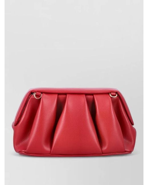 THEMOIRÈ Red Athena Sculpted Vegan Leather Clutch Bag