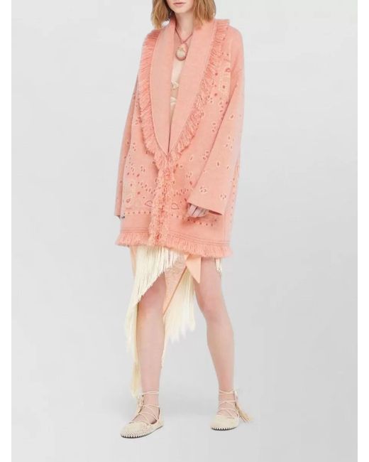 Alanui Pink Silk Cardigan