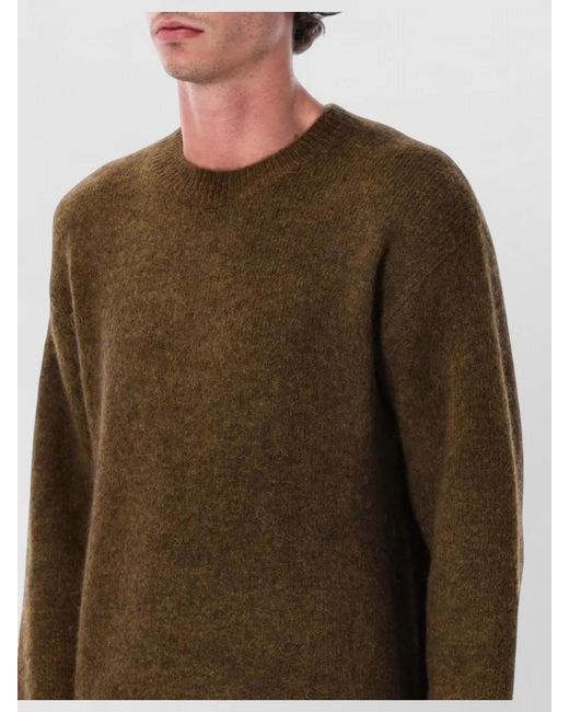 BERNER KUHL Brown Alpaca Wool Ribbed Crewneck Jumper for men
