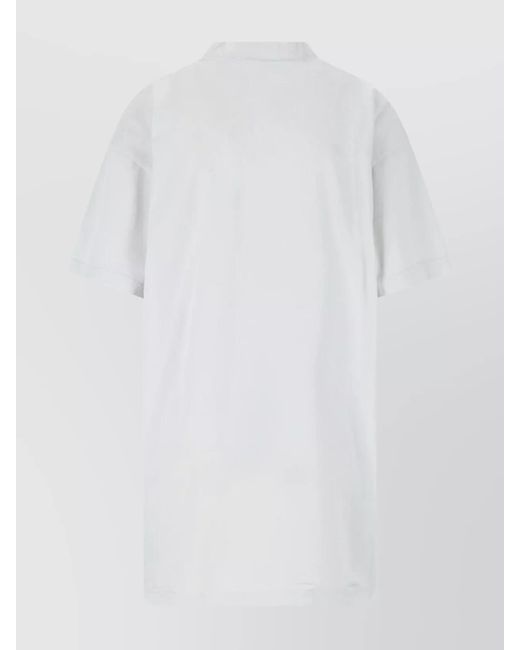 Balenciaga White Cotton Oversized Printed T-Shirt