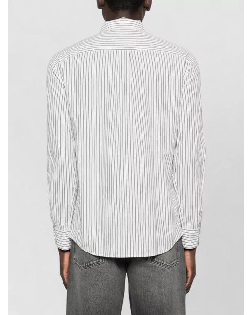 Emporio Armani White Striped Cotton Shirt for men