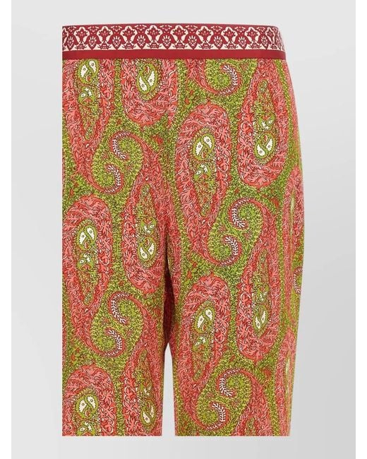 Etro Blue High-Rise Paisley-Print Bootcut Trousers