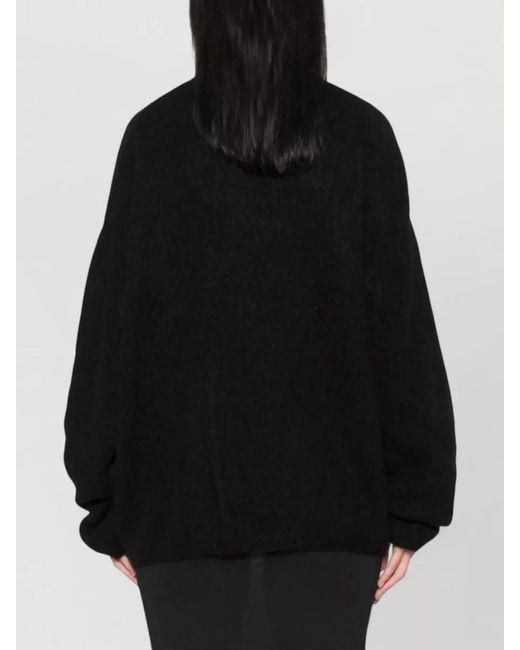 Frankie Shop Black Silk Crewneck Sweatshirt