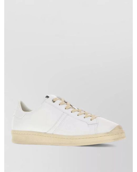 Jil Sander Natural Leather Sneakers Round Toe Rubber Sole for men