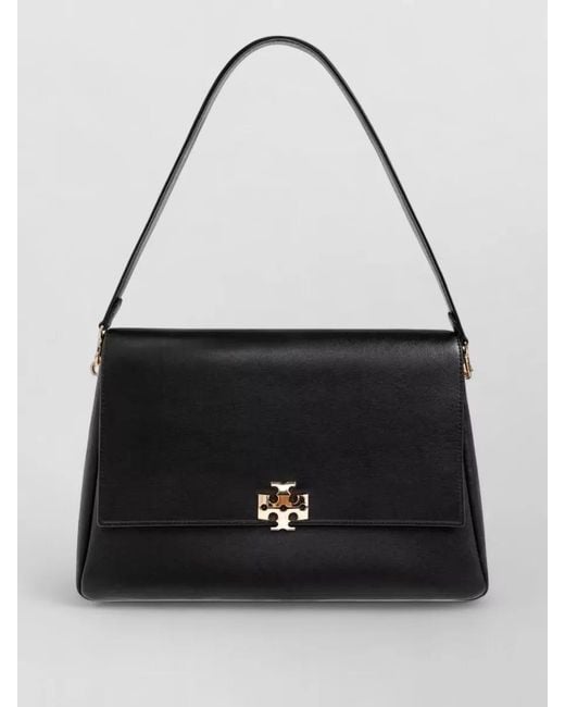 Tory Burch Black Charlie Large Leather Shoulder Tote Bag