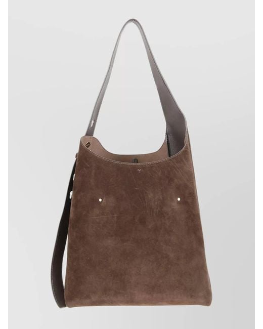 Tory Burch Women's Brown Suede Hobo Bag Adjustable Strap