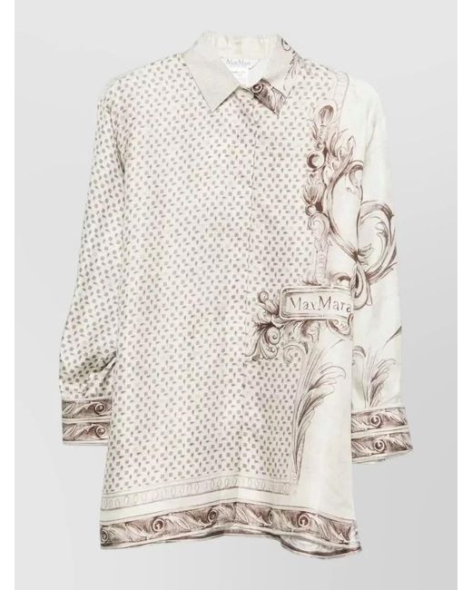 Max Mara Natural Silk Twill Shirt Graphic Print