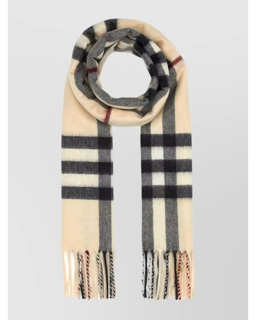 Burberry Orange Cashmere Checked Scarf