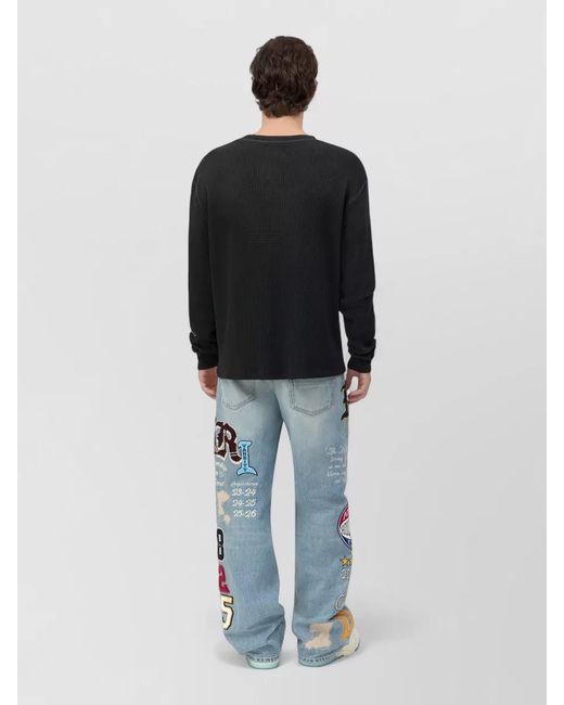 Amiri Black Cotton Long Sleeve T-Shirt for men