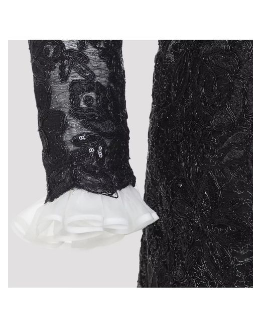 Giambattista Valli Black Ruffled Polka-Dot Mini Dress