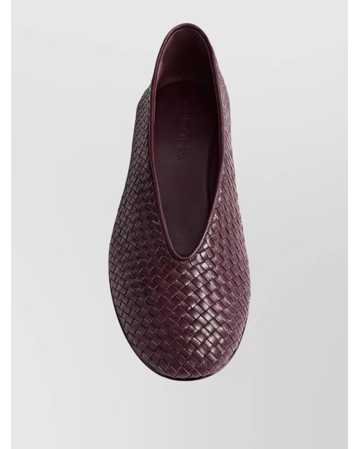 Bottega Veneta Brown Braided Leather Loafers Almond Toe Trim