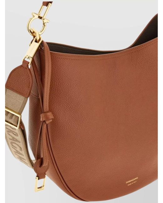 Ferragamo White Medium Leather Hobo Bag