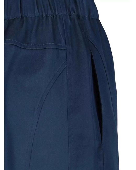 Sa Su Phi Blue Straight Pants Elastic Cuffs Waistband Side Pockets