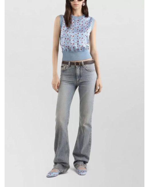 Dolce & Gabbana Gray Denim Five Pocket Trousers Faded Wash
