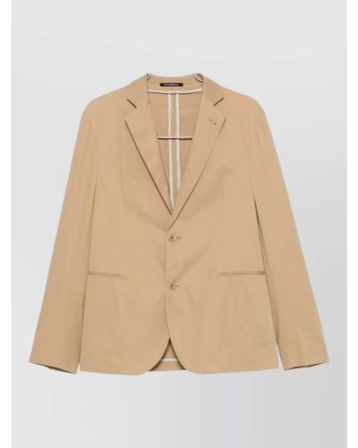 Emporio Armani Natural Cotton Suit Single Breasted Design for men