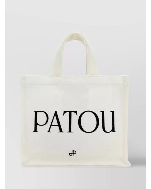 Patou White Logo-Print Tote Bag
