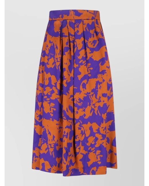 Dries Van Noten Red Midi Pleated Skirt