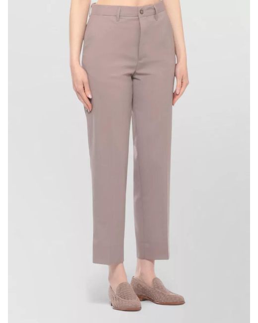 Briglia 1949 Gray Wool Blend Straight Pants Belt Loops