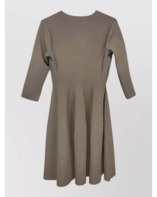 Stella McCartney Green Knit Fit Flare Dress Round Neckline