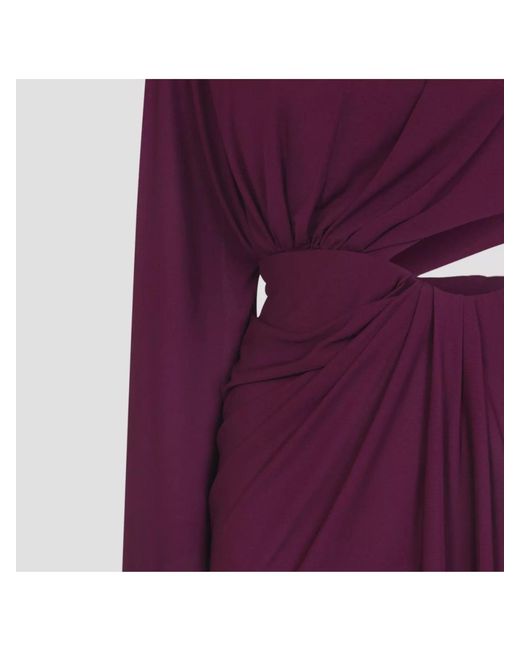 Giambattista Valli Purple Draped Asymmetric Maxi Dress