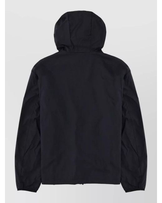Emporio Armani Blue Hooded Jacket Long Sleeves Side Pockets for men