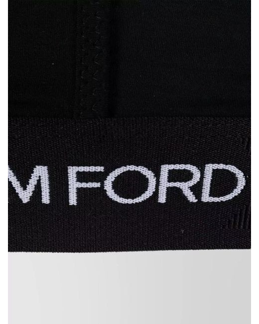 Tom Ford Black Stretch Logo-Band Square-Neck Bralette