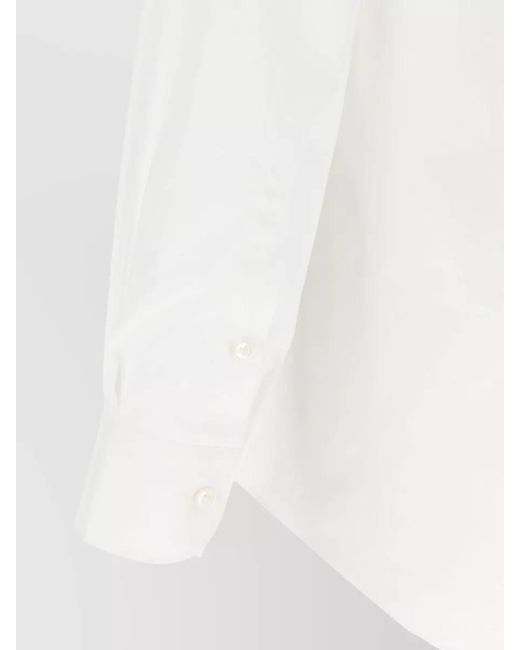 Brioni White Cotton Long-Sleeve Shirt for men