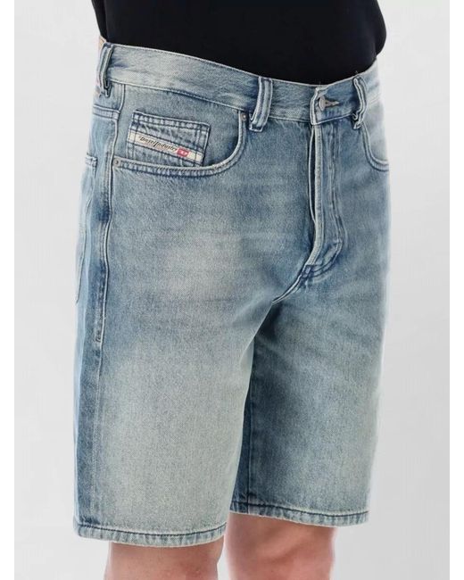 DIESEL Blue Denim Regular-Fit Knee-Length Shorts for men