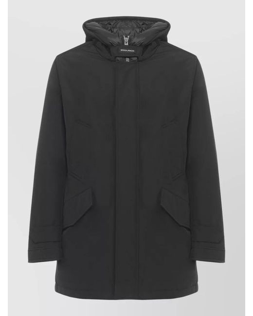 Woolrich Black Hooded Parka for men
