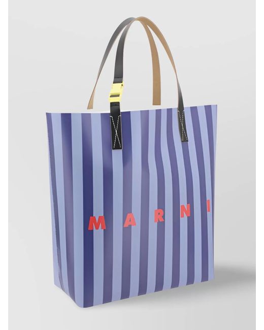 Marni Blue Striped Tribeca Tote Bag for men