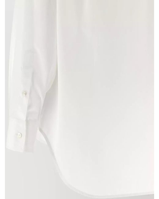 Maison Margiela White Cotton Poplin Long-Sleeve Shirt