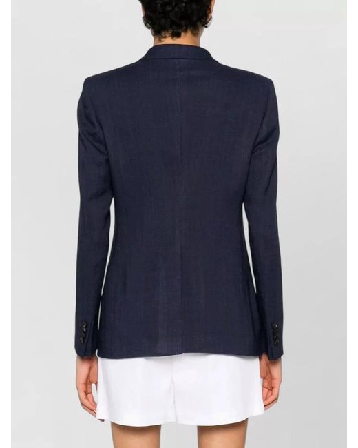 Tagliatore Blue Nayade Double Breasted Blazer Viscose Blend