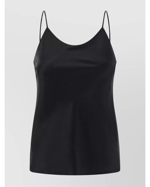 Max Mara Black Silk-Satin Top