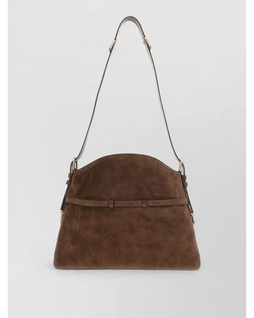 Givenchy Brown Leather Voyou Shoulder Bag Buckle Detail